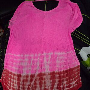 Justice Brand size 16 tank pink orange red tie dye
